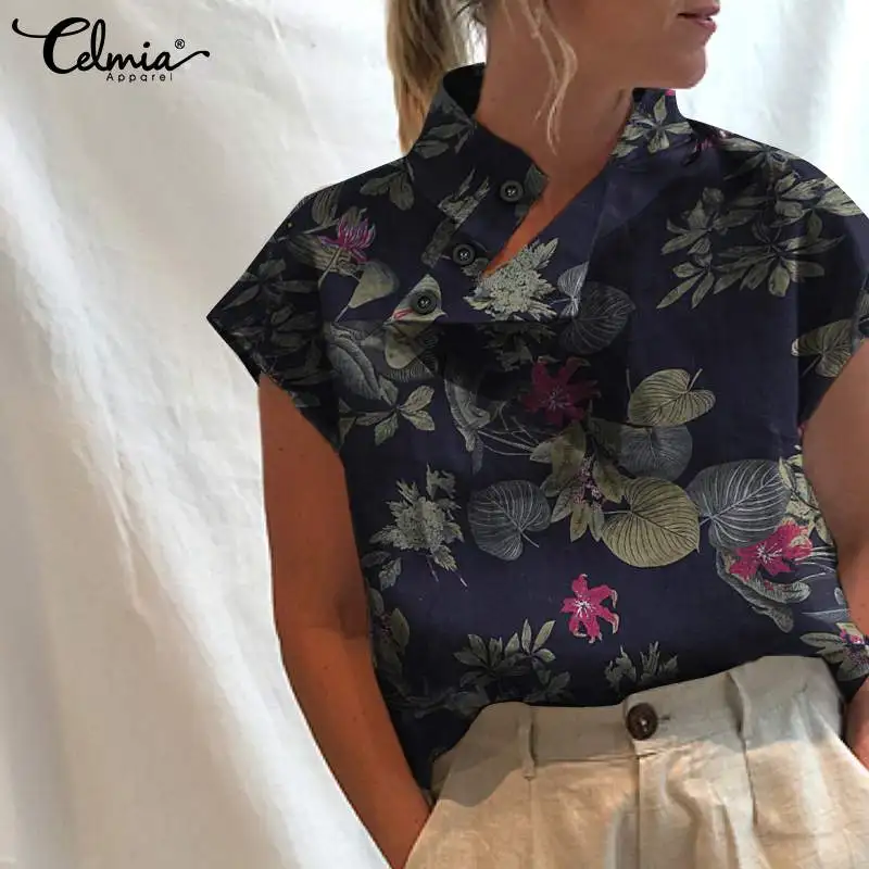 Celmia Vintage Floral Print Blouses 2022 Summer Women Blouse Cotton Turtleneck Casual Buttons Fashion Tops Short Sleeve Shirts
Celmia Vintage Floral Print Blouses 2022 Summer Women Blouse Cotton Turtleneck Casual Buttons Fashion Tops Short Sleeve Shirts