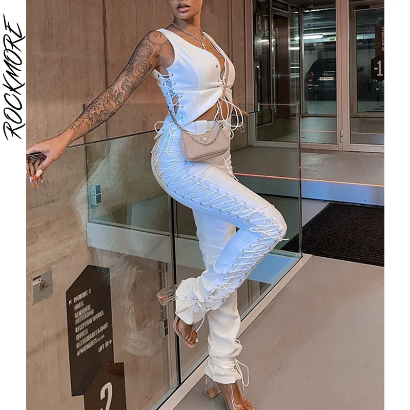 Rockmore Streetwear Side Lace Up Pencil Pants Women High Waist Skinny Trousers Fashion Ladies Y2K Bandage Cargo Pants Joggers
Rockmore Streetwear Side Lace Up Pencil Pants Women High Waist Skinny Trousers Fashion Ladies Y2K Bandage Cargo Pants Joggers