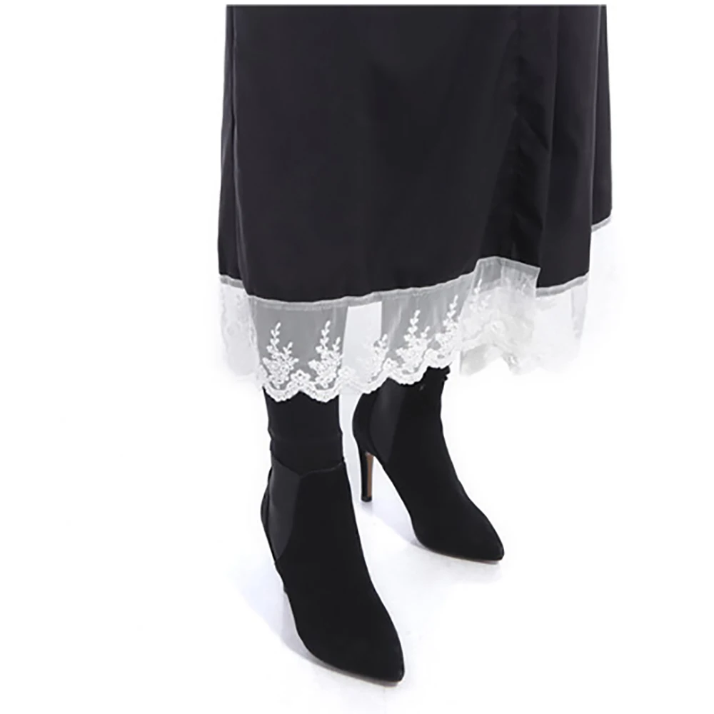 Middle East Muslim Women's Clothing Dress Elegant Sashes Dresses With Lace Stitching Long Sleeves For Women Girl Prayer Clothing 
Middle East Muslim Women's Clothing Dress Elegant Sashes Dresses With Lace Stitching Long Sleeves For Women Girl Prayer Clothing