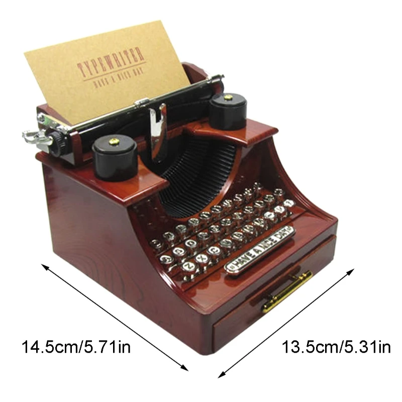 Vintage Typewriter Music Box Antique Musical Boxes Mechanical Birthday Wedding Gift Toy Table Decor
Vintage Typewriter Music Box Antique Musical Boxes Mechanical Birthday Wedding Gift Toy Table Decor