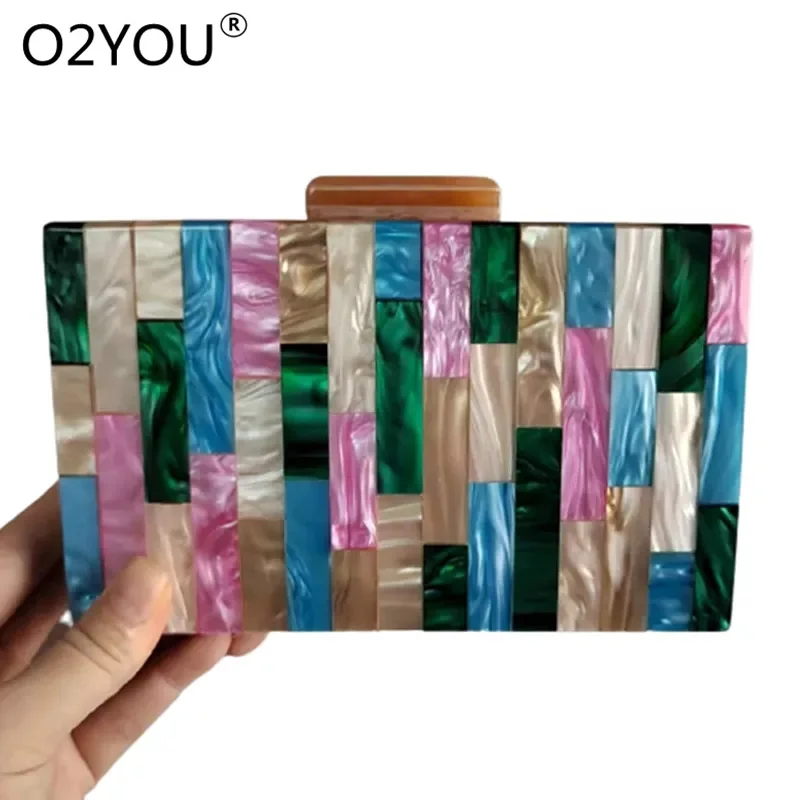 Colorful Striped Pearl Acrylic Box Clutches Evening Bag Elegent Chain Shoulder Bags Women Handbag For Wedding/Dating/Party
Colorful Striped Pearl Acrylic Box Clutches Evening Bag Elegent Chain Shoulder Bags Women Handbag For Wedding/Dating/Party