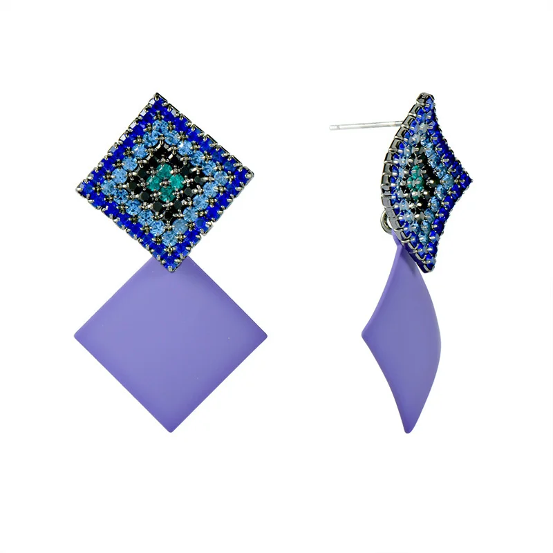 New advanced geometric square color diamond fashion ol female Earrings popular Blue Earrings S925 silver needle Earrings
New advanced geometric square color diamond fashion ol female Earrings popular Blue Earrings S925 silver needle Earrings
