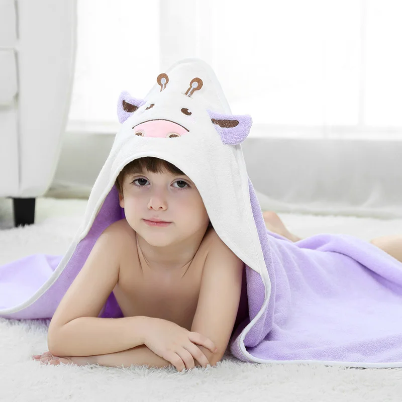 Детские Банные халаты натуральный хлопок детский плащ Ванна Полотенца флисовая