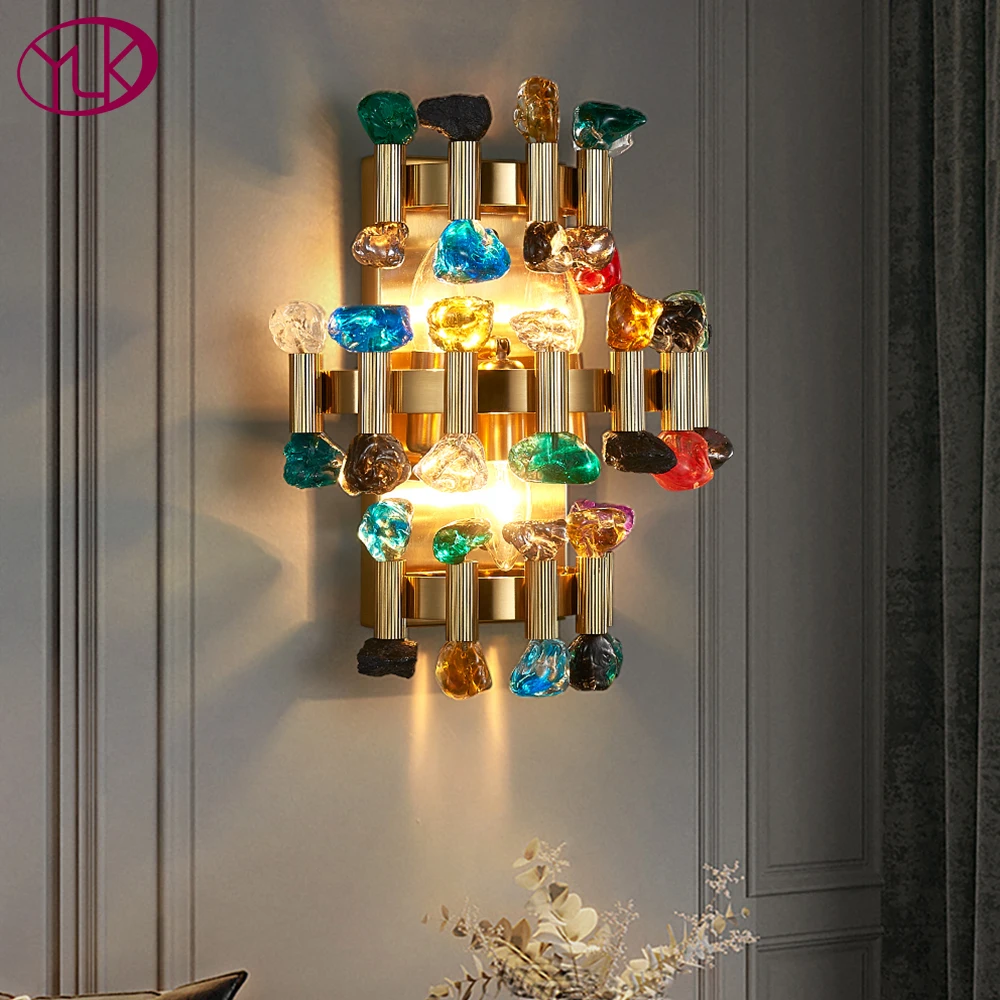 Modern design sconce for bedroom brushed gold crystal wall lamp home decoration colorful cristal wall decor led light fixture
Modern design sconce for bedroom brushed gold crystal wall lamp home decoration colorful cristal wall decor led light fixture