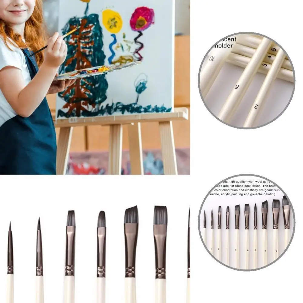 10Pcs/Set Paint Brush Set Useful Artists Beginners Watercolor Paint Brush Remarkable Details Anti Crack Paint Brush
10Pcs/Set Paint Brush Set Useful Artists Beginners Watercolor Paint Brush Remarkable Details Anti Crack Paint Brush