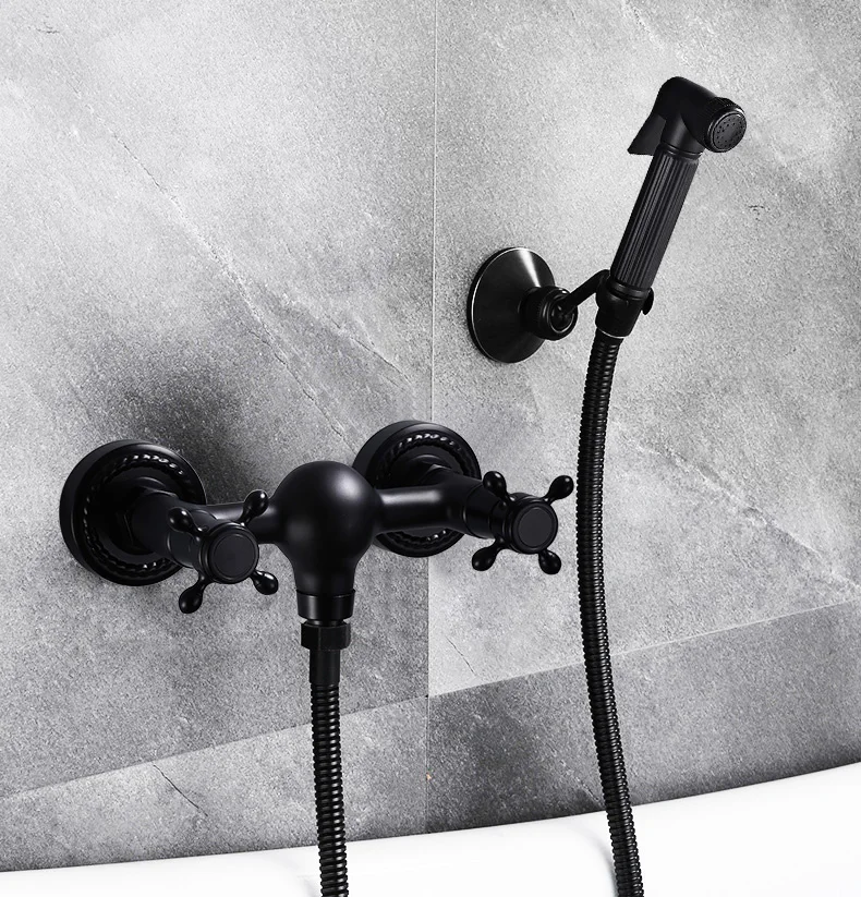Toilet Bidet Faucet Black Brass Bathroom Shower Blow-fed Spray Gun Nozzle Bidet Taps Hot and Cold Faucet Washing Machine Faucets
Toilet Bidet Faucet Black Brass Bathroom Shower Blow-fed Spray Gun Nozzle Bidet Taps Hot and Cold Faucet Washing Machine Faucets