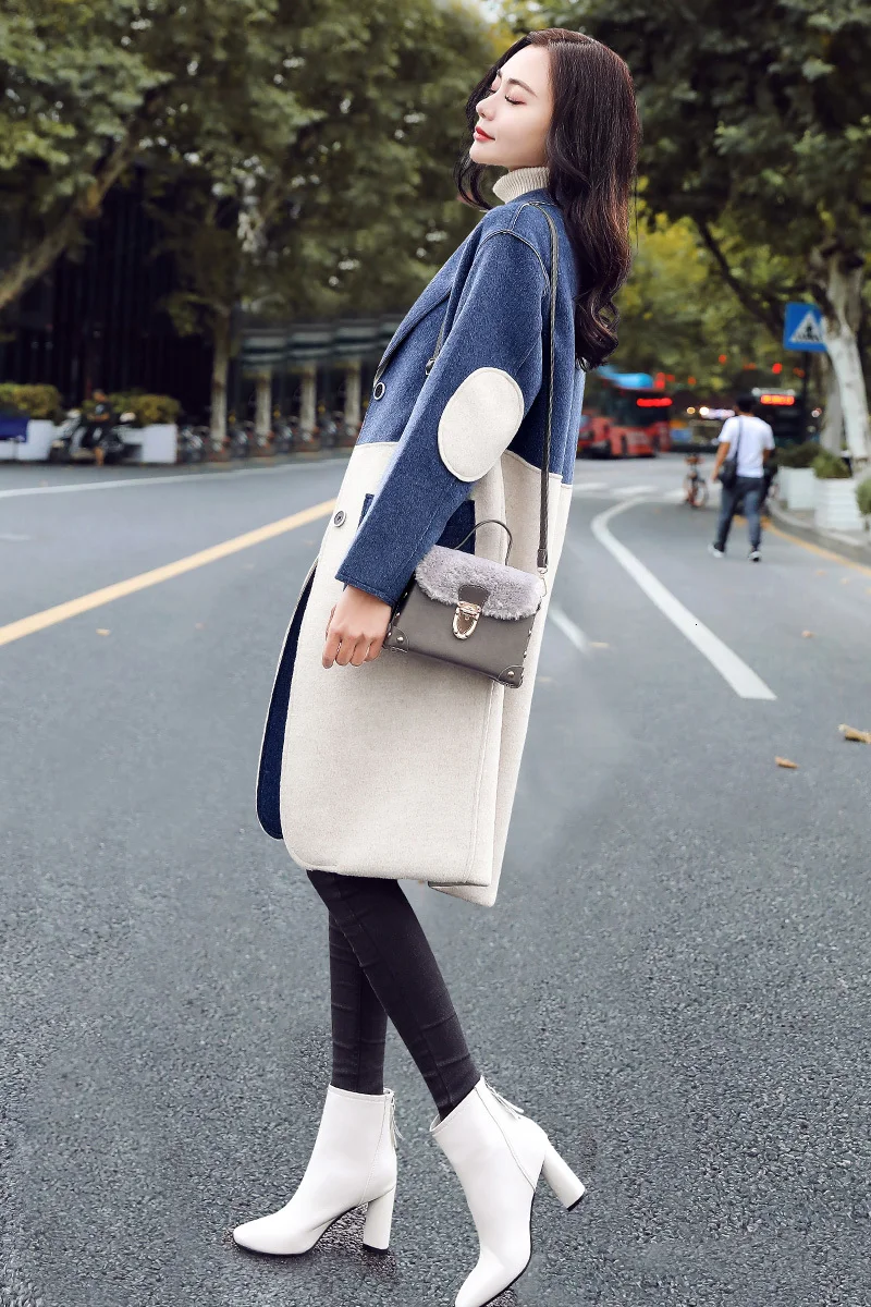 XUXI Autumn Winter Blue And White Splice Woolen Loose Wool Coat Women 2019 Female Overcoat Tide FZ0081
XUXI Autumn Winter Blue And White Splice Woolen Loose Wool Coat Women 2019 Female Overcoat Tide FZ0081