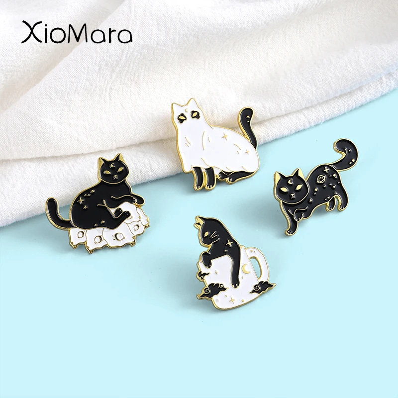 Black Kitties Enamel Pins Cats in Cup Witch Moon Phase Cat Brooches Backpack Badge accessories Gift For Witches
Black Kitties Enamel Pins Cats in Cup Witch Moon Phase Cat Brooches Backpack Badge accessories Gift For Witches