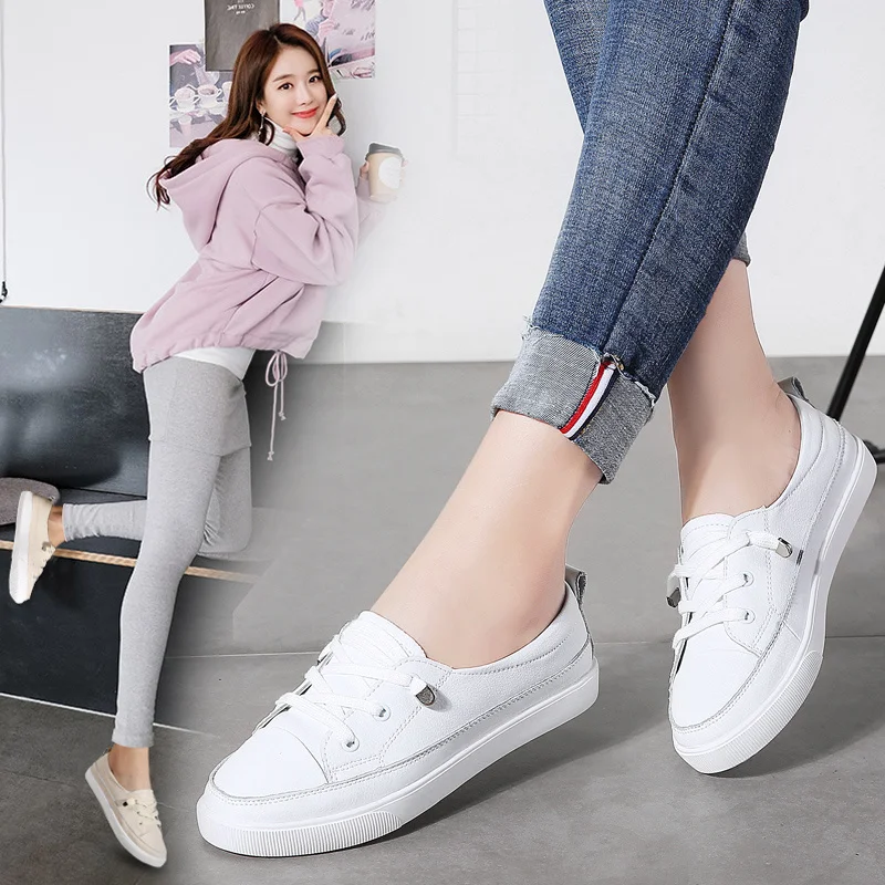 Breathable Women's Sports Shoes Leather Lace Up Women Sneakers Flat Women's White Sports Shoes Low Top Running Shoes 2021 246G
Breathable Women's Sports Shoes Leather Lace Up Women Sneakers Flat Women's White Sports Shoes Low Top Running Shoes 2021 246G