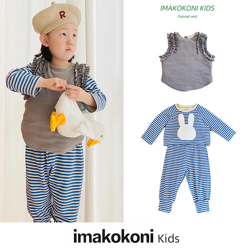 imakokoni original design gray flannel knitted lace quilted vest children autumn and winter 21720
imakokoni original design gray flannel knitted lace quilted vest children autumn and winter 21720