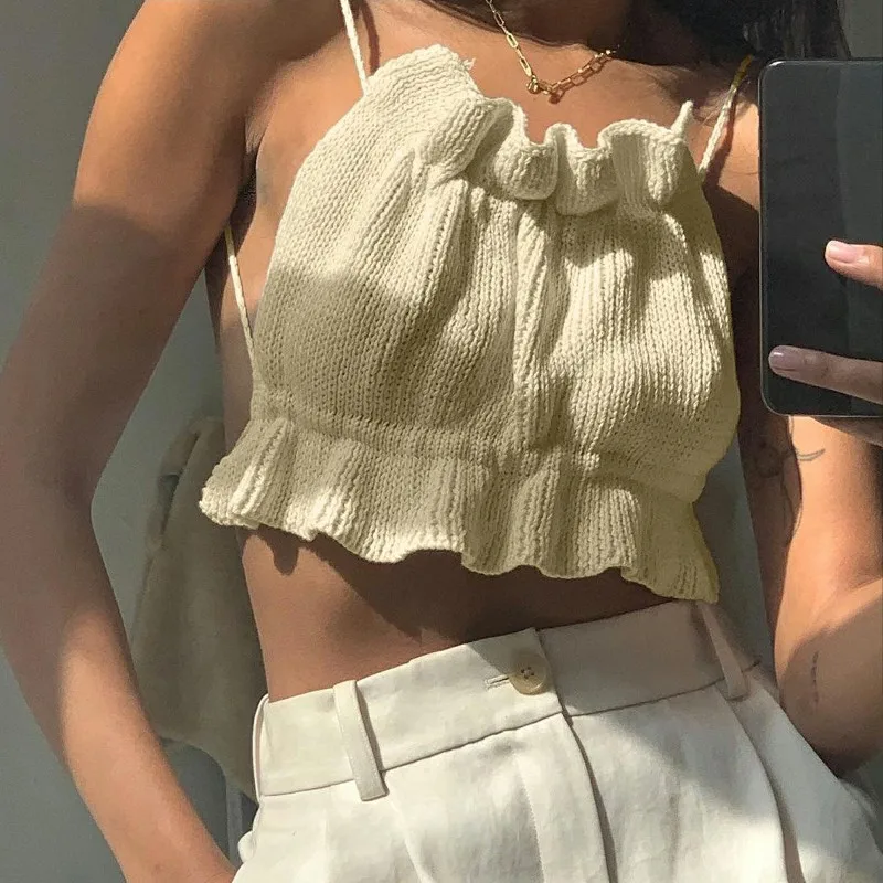 New Fashion Knit Sleeveless Crop Top Women White Ruched Backless Summer Off Shoulder Bandage Sexy Tank Tops Bandage
New Fashion Knit Sleeveless Crop Top Women White Ruched Backless Summer Off Shoulder Bandage Sexy Tank Tops Bandage