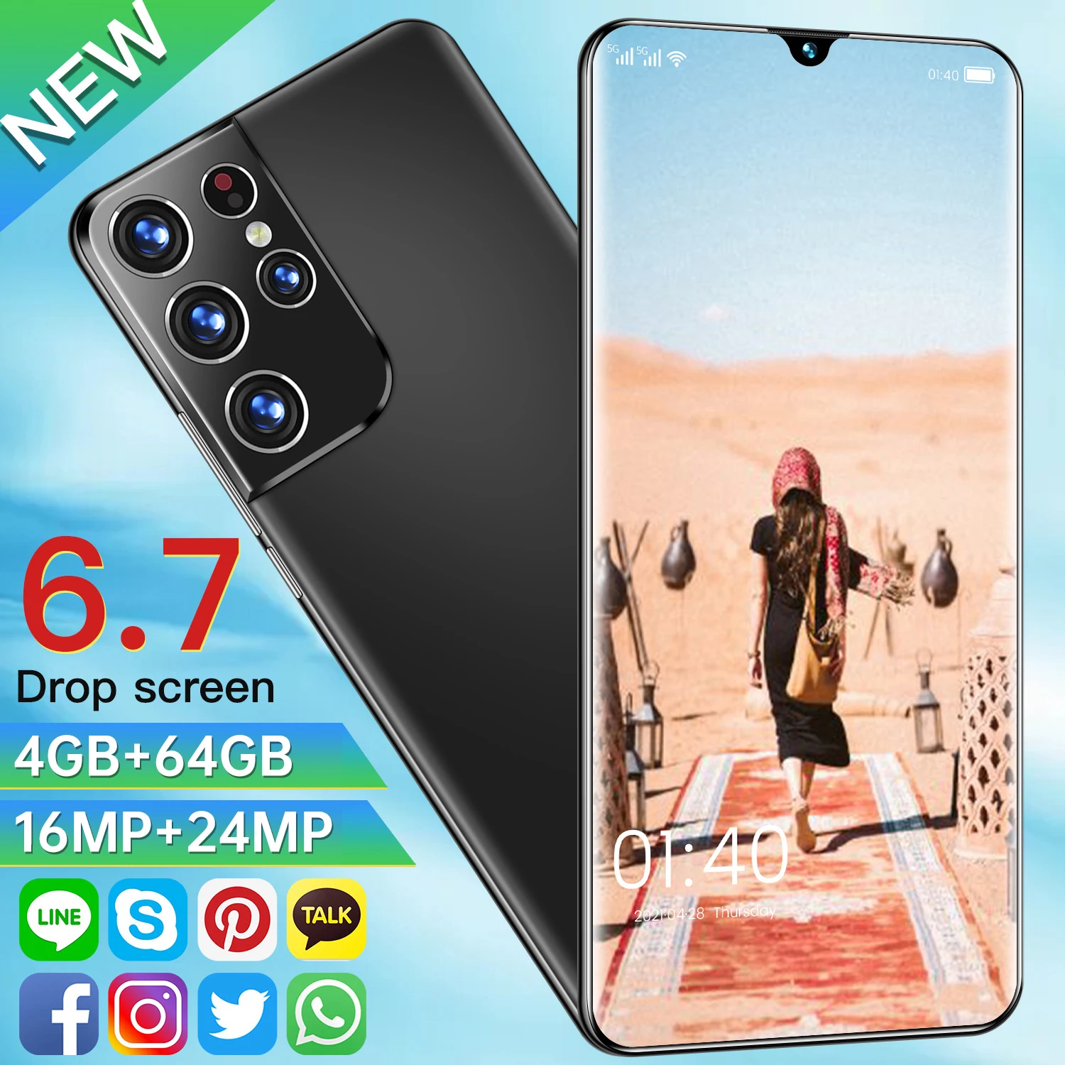 Galaxy S21 Pro+ 2021 New 5G SmartPhone 16+512GB Support Android 11.0 System Google Facebook For Samsung Galaxy S21 Vivo Phone
Galaxy S21 Pro+ 2021 New 5G SmartPhone 16+512GB Support Android 11.0 System Google Facebook For Samsung Galaxy S21 Vivo Phone