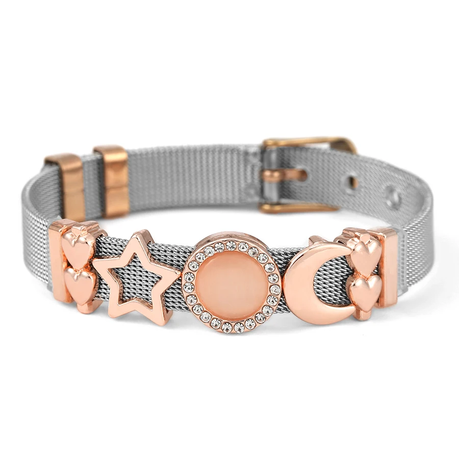 Dinglly Two-tone Stainless Steel Mesh Bracelets For Women Men Rose Gold Stars Moon Sun Beads Belt Bangles Boys Girls Gifts
Dinglly Two-tone Stainless Steel Mesh Bracelets For Women Men Rose Gold Stars Moon Sun Beads Belt Bangles Boys Girls Gifts