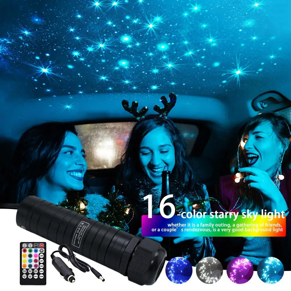 RGB LED Sixteen-color Starry Sky Light Fiber Optic Light Car Roof RF Remote Control Star Light Headlight Bulb
RGB LED Sixteen-color Starry Sky Light Fiber Optic Light Car Roof RF Remote Control Star Light Headlight Bulb