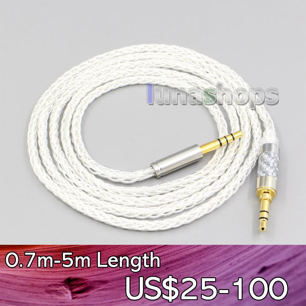 

LN006538 8 Core Silver Plated OCC Earphone Cable For Audio technica ATH-MSR7 AR3BT AR3 SR5 SR5BT ATH-MSR7SE MSR7NC MSR7GM ANC500