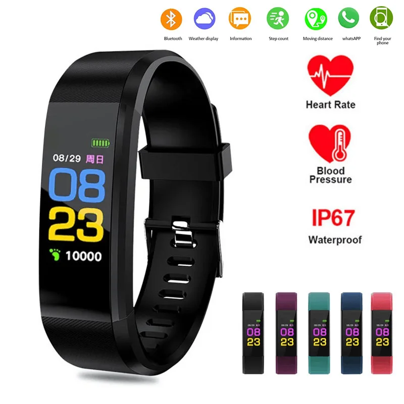Smart Watch Bluetooth-compatible Heart Rate Monitor Multi-functional Fitness Tracker Bracelet Waterproof Wholesale 115 Plus
Smart Watch Bluetooth-compatible Heart Rate Monitor Multi-functional Fitness Tracker Bracelet Waterproof Wholesale 115 Plus