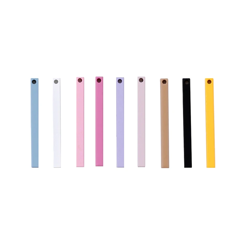 Single hole perforated multi-color blank charm rectangular strip charm suitable for DIY popular jewelry accessories 2.5*30mm
Single hole perforated multi-color blank charm rectangular strip charm suitable for DIY popular jewelry accessories 2.5*30mm