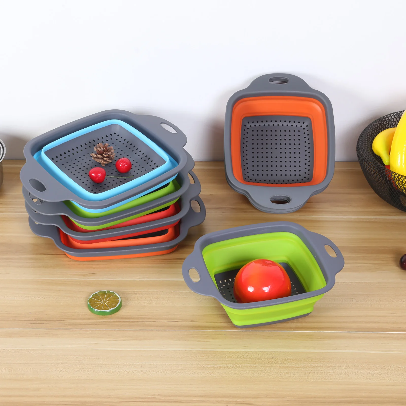 2 size Foldable Fruit Vegetable Washing Basket Strainer Portable Silicone Colander Collapsible Drainer With Handle Kitchen Tools
2 size Foldable Fruit Vegetable Washing Basket Strainer Portable Silicone Colander Collapsible Drainer With Handle Kitchen Tools