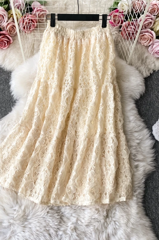 Woman skirts summer lace elegant Solid Embroidery A-Line long skirts for women Mid-Calf
Woman skirts summer lace elegant Solid Embroidery A-Line long skirts for women Mid-Calf