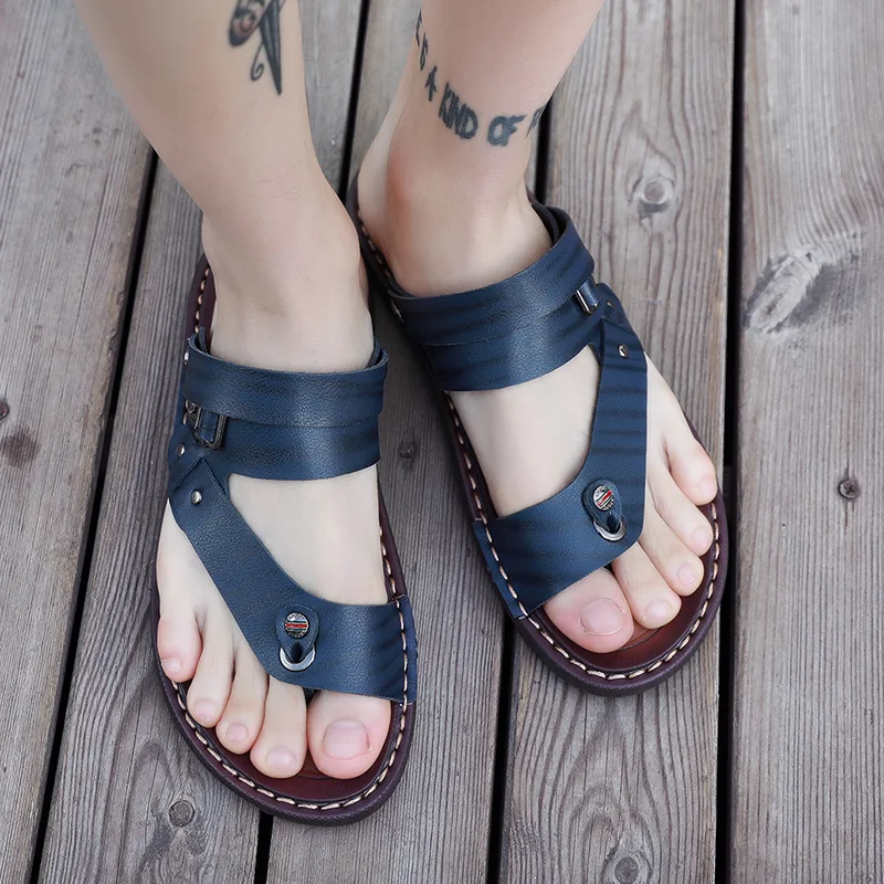 Slippers Men's Summer Flip Flops Non-slip Beach Shoes 2019 New Soft Bottom Sandals Pinch Tide Male | Обувь