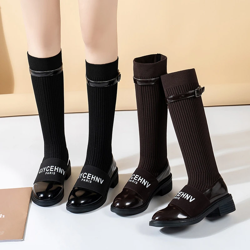New Women's Boots Black British Style Knee-high Boots Platform Shoes For Women Long Boots Winter Shoe Female Booties Mujer Botas
New Women's Boots Black British Style Knee-high Boots Platform Shoes For Women Long Boots Winter Shoe Female Booties Mujer Botas
