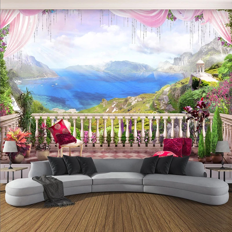 Custom Any Size Mural Wallpaper 3D Balcony Mountain Sea View Nature Landscape Painting Living Room TV Sofa Papel De Parede Sala
Custom Any Size Mural Wallpaper 3D Balcony Mountain Sea View Nature Landscape Painting Living Room TV Sofa Papel De Parede Sala
