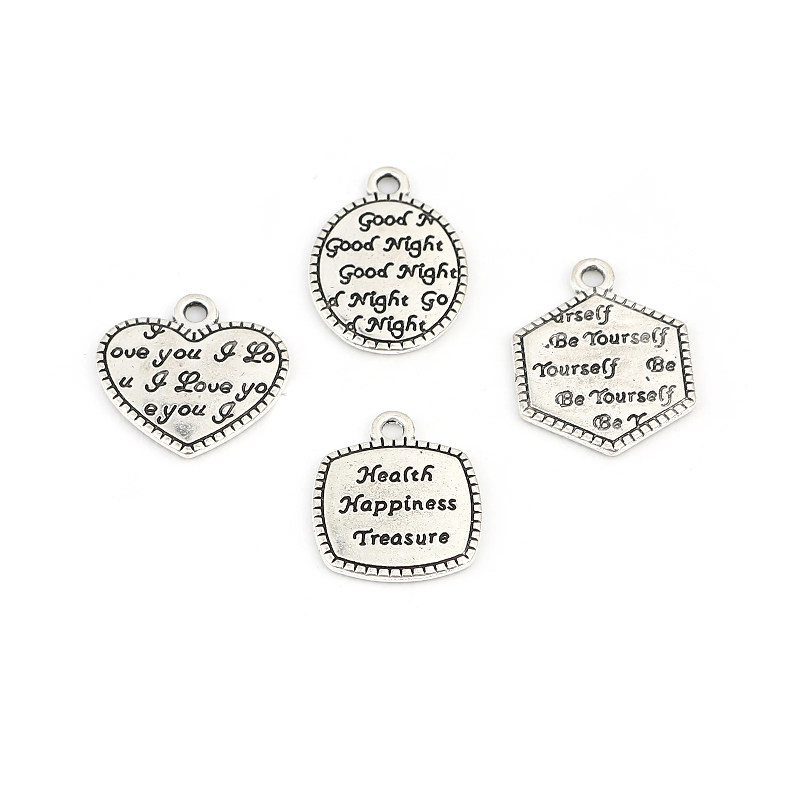 Sweet Metal Charms Heart Square Oval Antique Silver Color Message Letter Pendants DIY Making Necklace Jewelry Findings,20PCs
Sweet Metal Charms Heart Square Oval Antique Silver Color Message Letter Pendants DIY Making Necklace Jewelry Findings,20PCs