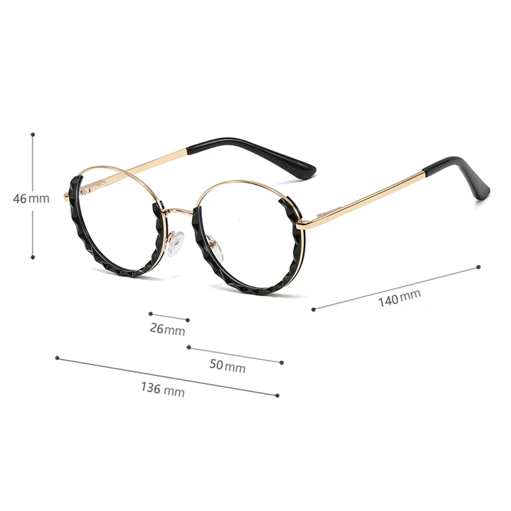 Kachawoo half frame glasses for women round glasses frame metal TR90 ladies decoration eyewear crystal clear red blue
Kachawoo half frame glasses for women round glasses frame metal TR90 ladies decoration eyewear crystal clear red blue