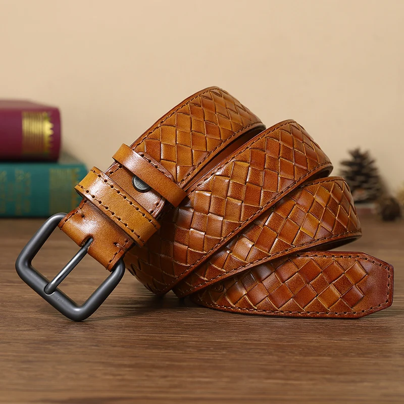 Plyesxale Brand Fashion Pin Buckle Belt 2021 New Luxury Strap Male Real Cowhide Leather Men Belt Mens Braided Leather Belts G204
Plyesxale Brand Fashion Pin Buckle Belt 2021 New Luxury Strap Male Real Cowhide Leather Men Belt Mens Braided Leather Belts G204