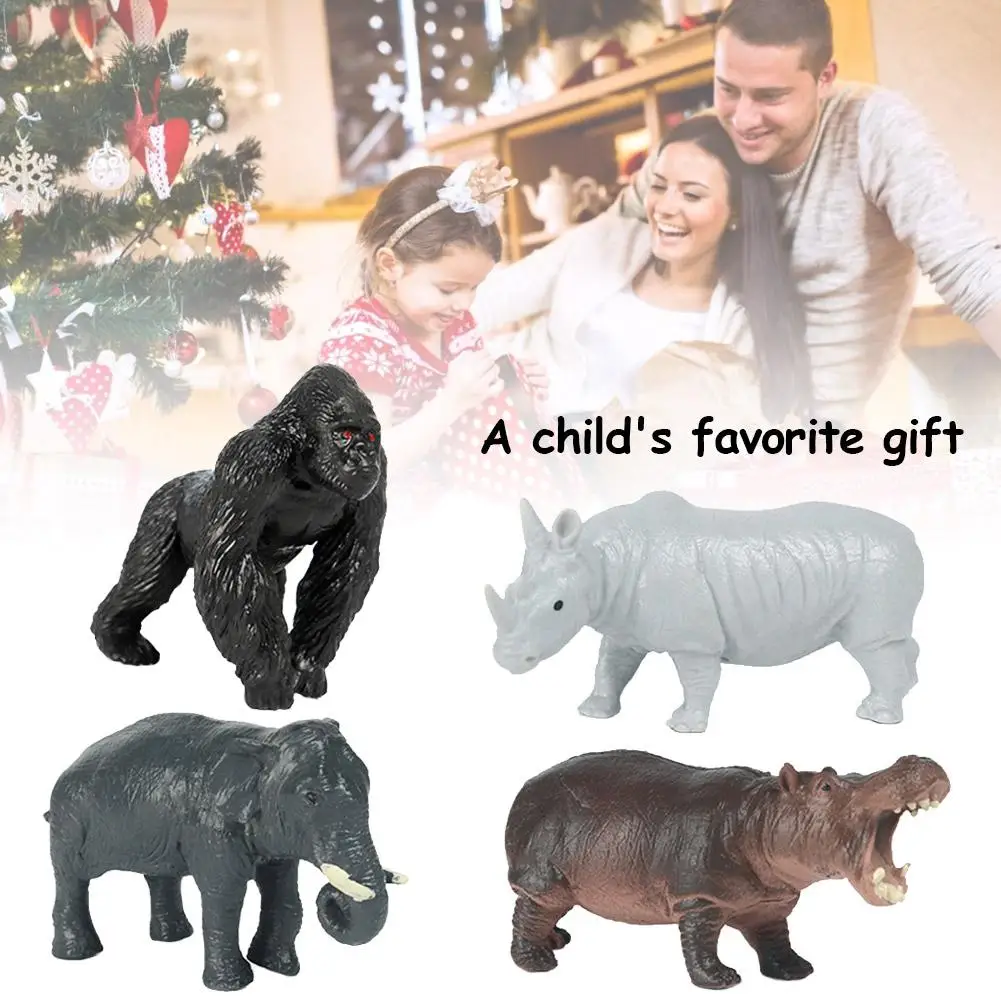 4PCS Simulation Wild Animal Model Set Plastic Orangutan Elephant Hippo Toy for Children
4PCS Simulation Wild Animal Model Set Plastic Orangutan Elephant Hippo Toy for Children