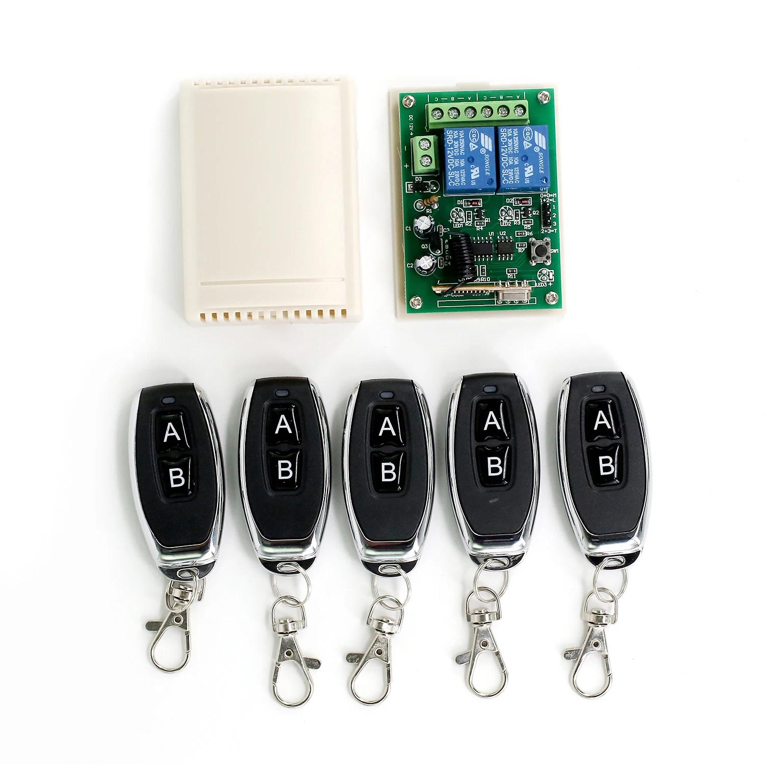 2CH 433MHz Universal Wireless Remote Control Switch 5pcs Transmitter+Receiver Set RF Remote Control Circuit Switch
2CH 433MHz Universal Wireless Remote Control Switch 5pcs Transmitter+Receiver Set RF Remote Control Circuit Switch