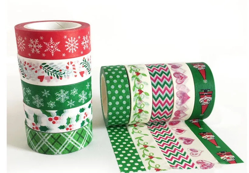 10M Christmas decoration sticker tape DIY diary color paper Hot selling gift items 10 rolls/lot
10M Christmas decoration sticker tape DIY diary color paper Hot selling gift items 10 rolls/lot