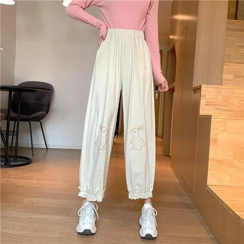 Korean Style Embroidery Trousers Women Spring 2021 Fashion Kawaii High Waist Pants Women Loose Casual Cotton Pants
Korean Style Embroidery Trousers Women Spring 2021 Fashion Kawaii High Waist Pants Women Loose Casual Cotton Pants