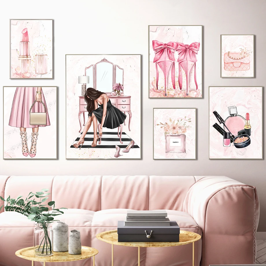 Fashion Girl High Heels Lipstick Perfume Nordic Posters And Prints Wall Art Canvas Painting Wall Pictures For Living Room Decor
Fashion Girl High Heels Lipstick Perfume Nordic Posters And Prints Wall Art Canvas Painting Wall Pictures For Living Room Decor