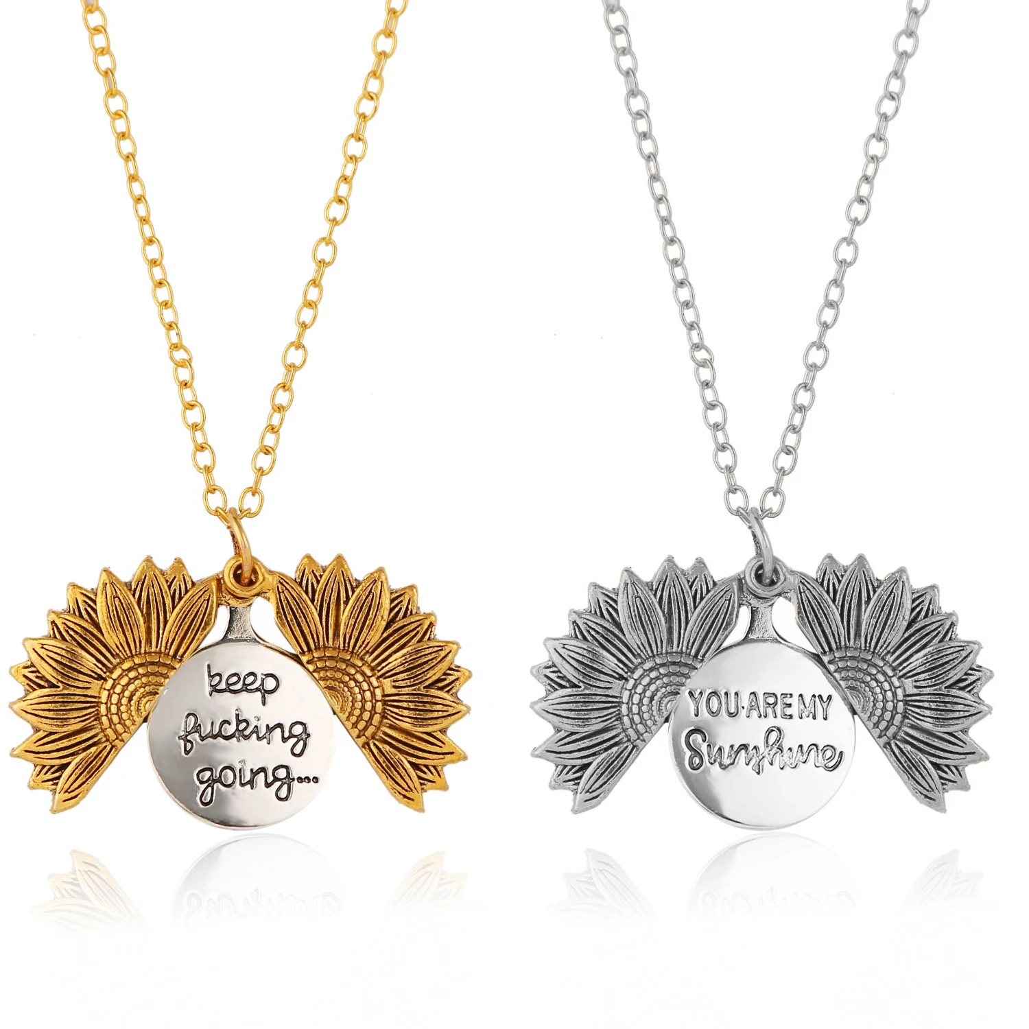 Sun Flower Necklace Opened Double-layer Lettering Sunflower Alloy Pendant Necklace Jewelry Punk Pendant
Sun Flower Necklace Opened Double-layer Lettering Sunflower Alloy Pendant Necklace Jewelry Punk Pendant