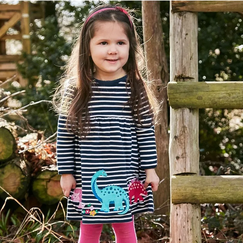 New Princess Stripe Girls Dresses Dinosaur Applique For Spring Autumn Baby Clothing Long Sleeve Dresses Kids Girls
New Princess Stripe Girls Dresses Dinosaur Applique For Spring Autumn Baby Clothing Long Sleeve Dresses Kids Girls