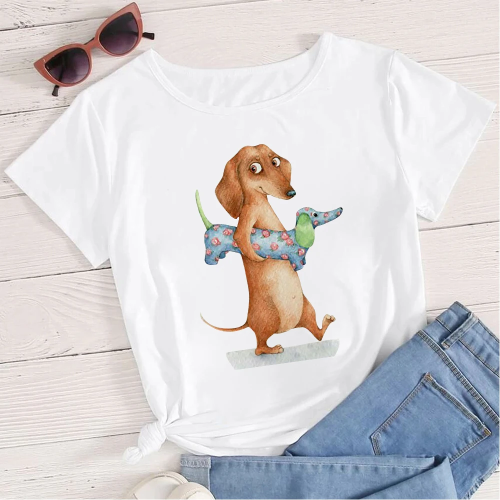 Summer Women T Shirt Cartoon Cute Doll Dachshund Printed Modern Harajuku Short Sleeve Soothing Versatile Graphic Shirt Tops
Summer Women T Shirt Cartoon Cute Doll Dachshund Printed Modern Harajuku Short Sleeve Soothing Versatile Graphic Shirt Tops