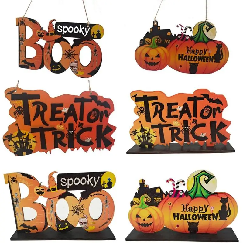 Деревянная подвеска на Хэллоуин в виде тыквы, призрака, трюка или подарка, подвески для дома, двервечерние, подвесные знаки, украшение
Деревянная подвеска на Хэллоуин в виде тыквы, призрака, трюка или подарка, подвески для дома, двервечерние, подвесные знаки, украшение