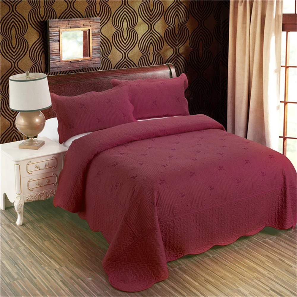 3PCS Queen Quilt Bedding Sets Burgundy Bed Sheet Set Embossing Quilt Set Polyester Bedspread Lightweight Coverlet Ship From USA
3PCS Queen Quilt Bedding Sets Burgundy Bed Sheet Set Embossing Quilt Set Polyester Bedspread Lightweight Coverlet Ship From USA