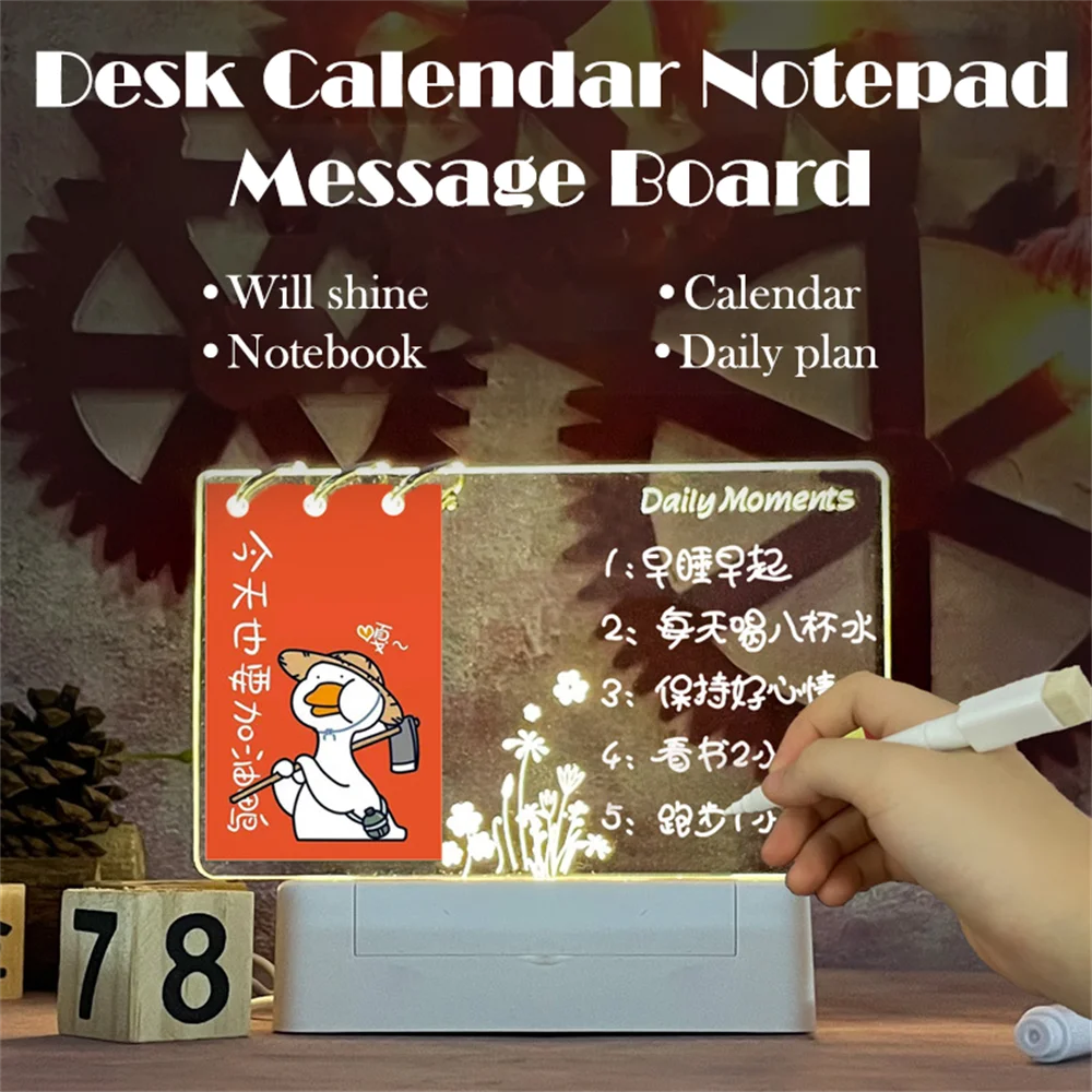 2022 Acrylic Notepad Desk Calendar Transparent Luminous Erasable Message Board Creative Writing Desktop Memo Birthday Gift
2022 Acrylic Notepad Desk Calendar Transparent Luminous Erasable Message Board Creative Writing Desktop Memo Birthday Gift