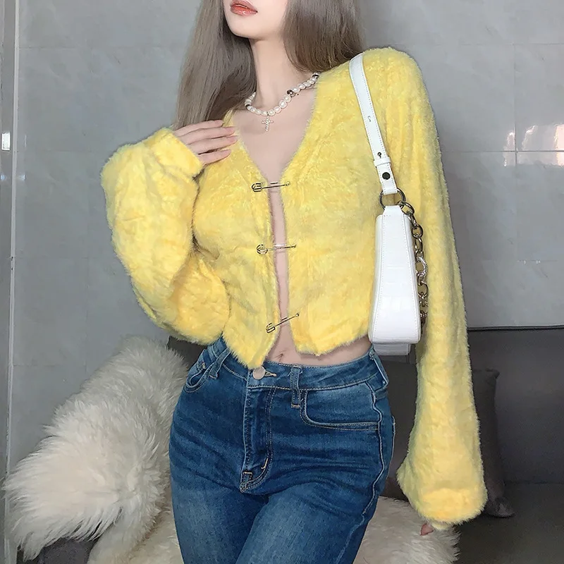 European Style 2021 Autumn and Winter New Women's Yellow Loose Long-sleeved V-neck Cardigan Cropped Jacket
European Style 2021 Autumn and Winter New Women's Yellow Loose Long-sleeved V-neck Cardigan Cropped Jacket
