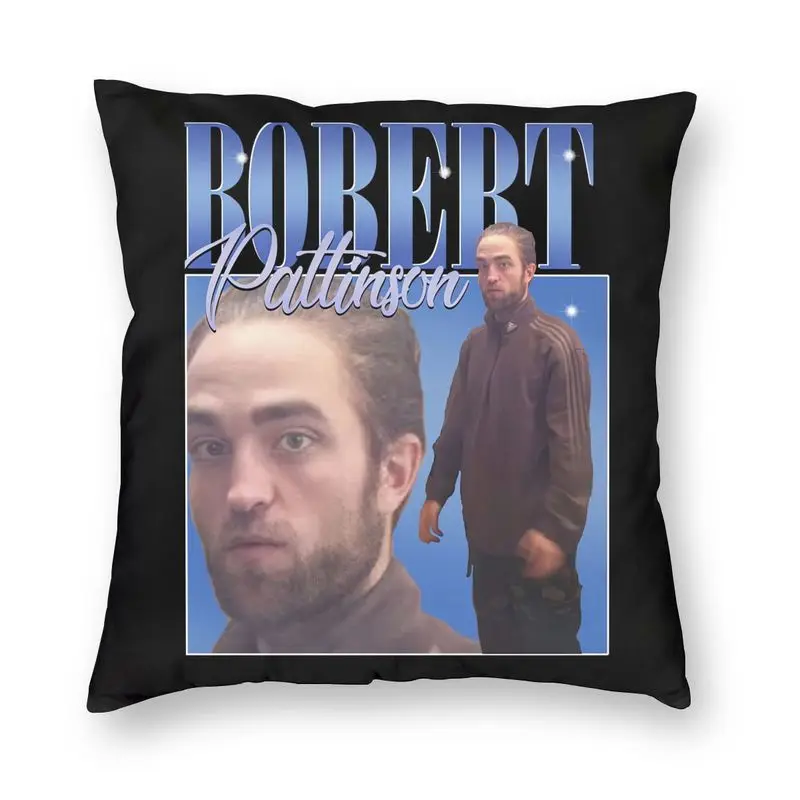 

Funny Robert Pattinson Standing Meme Cushion Cover Print Rob Floor Pillow Case for Car Cool Pillowcase Home Decorative