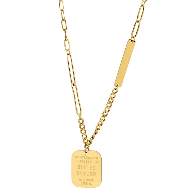 Titanium Steel Non-Fading Clavicle Chain Square Brand Letter Necklace Female Niche Simple Fashion Trend Cold Wind Clavicle Chain
Titanium Steel Non-Fading Clavicle Chain Square Brand Letter Necklace Female Niche Simple Fashion Trend Cold Wind Clavicle Chain