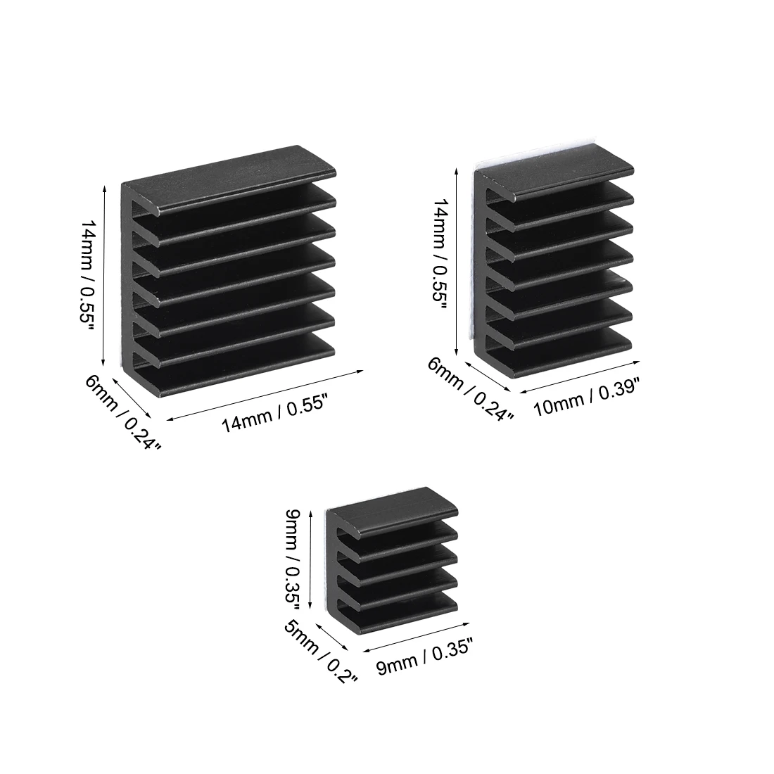 uxcell Black Parallel Shape Notch Aluminum Heatsink with Conductive Pad for RPI 5 Set 
uxcell Black Parallel Shape Notch Aluminum Heatsink with Conductive Pad for RPI 5 Set