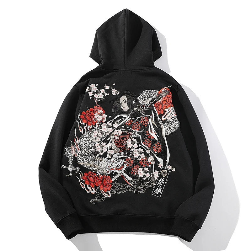 Japanese-style Yokosuka embroidery Chinese style dragon pattern drawing knife beauty winter plus velvet hoodie men's clothing
Japanese-style Yokosuka embroidery Chinese style dragon pattern drawing knife beauty winter plus velvet hoodie men's clothing