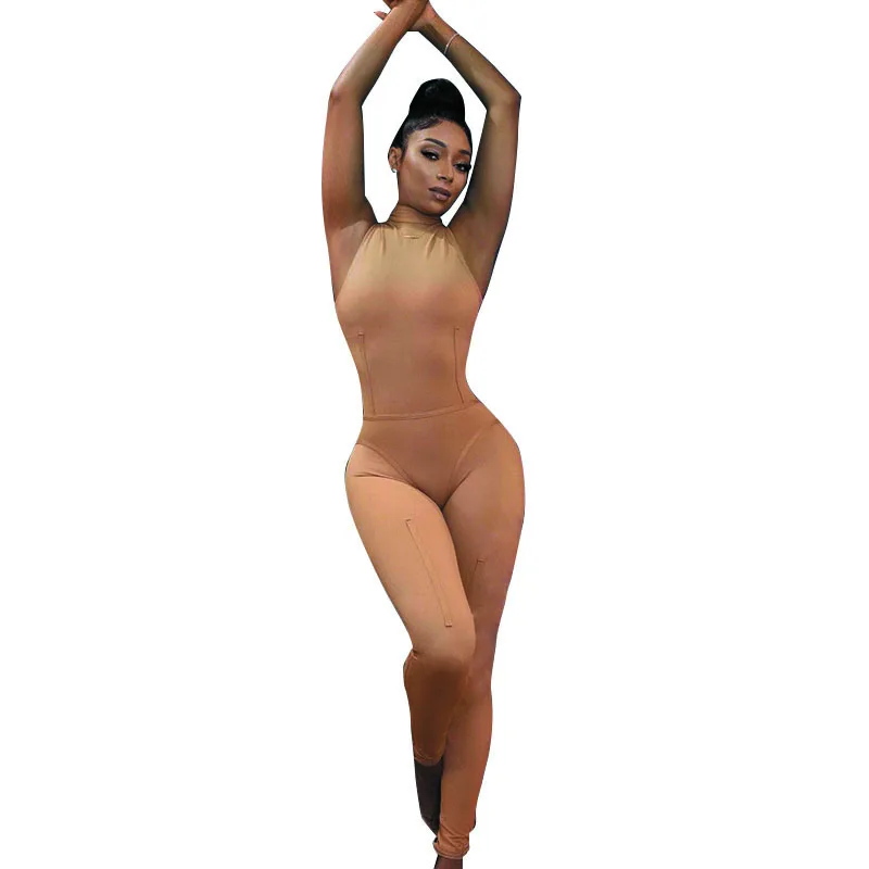 2021 Women Jumpsuit New Solid Color High Waist Women's Sleeveless High Stand Collar Sexy Zipper Tight Trousers Jumpsuit Summer
2021 Women Jumpsuit New Solid Color High Waist Women's Sleeveless High Stand Collar Sexy Zipper Tight Trousers Jumpsuit Summer