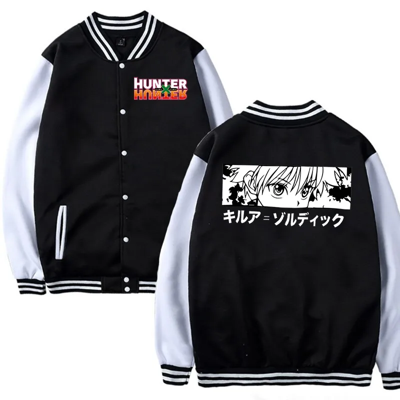 Мужская бейсбольная куртка Hunter X черная Повседневная теплая одежда для бейсбола