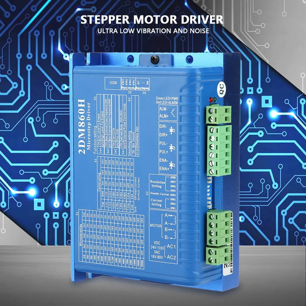 CNC 2DM860H Digital Two Phase Stepper Motor Driver Microstep Controller for CNC Engraving Machine Stepper Motor for 3D Printer
CNC 2DM860H Digital Two Phase Stepper Motor Driver Microstep Controller for CNC Engraving Machine Stepper Motor for 3D Printer