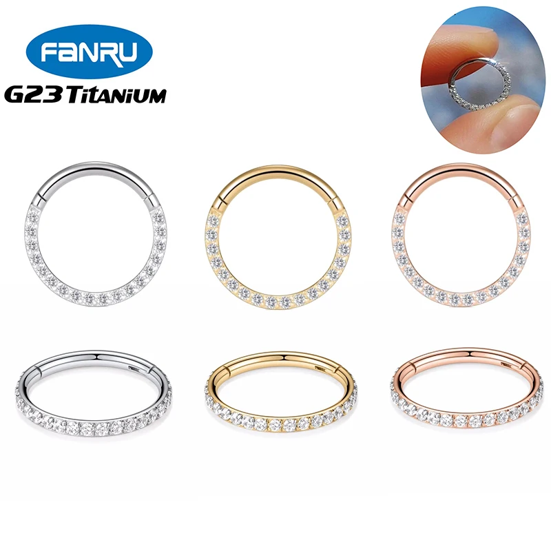 Серьги-гвоздики из титана G23 ювелирные украшения для пирсинга с цирконом на