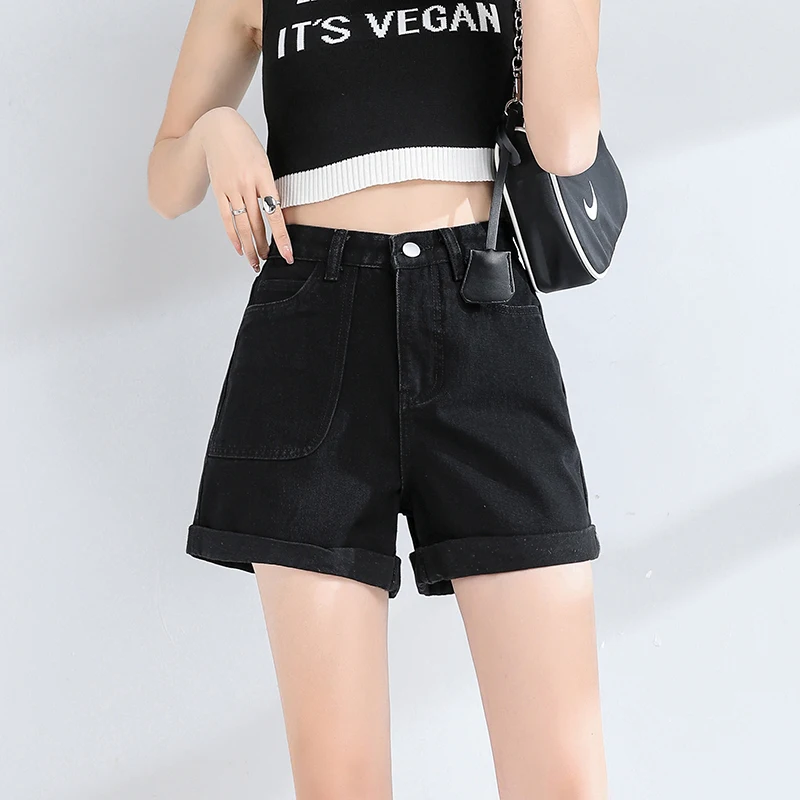 2021Summer New High Waist Non-Elastic Denim Shorts Women's Large Pocket Loose Hundred Curling All-Match A- Line Wide Leg Shorts
2021Summer New High Waist Non-Elastic Denim Shorts Women's Large Pocket Loose Hundred Curling All-Match A- Line Wide Leg Shorts